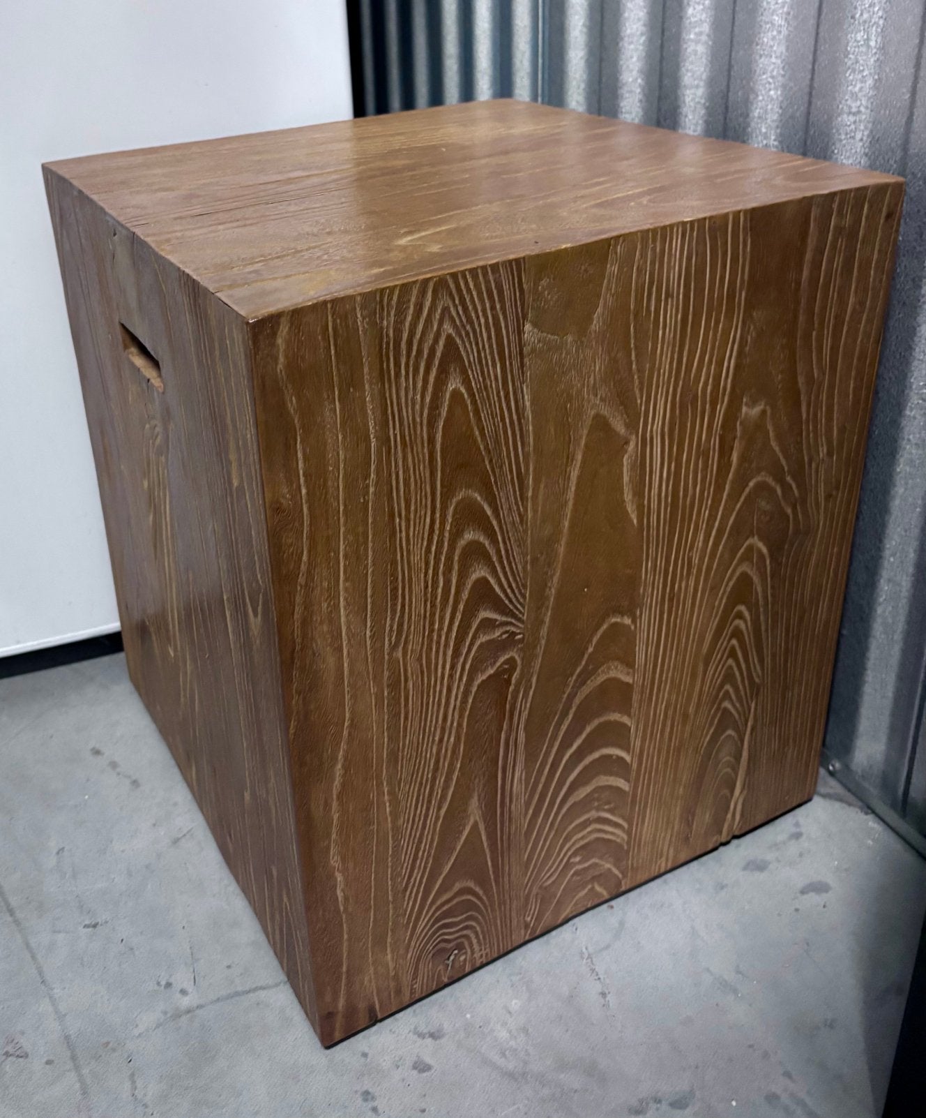 Echt houten bijzettafeltje met wieltjes, Ophalen, Minder dan 45 cm, Minder dan 55 cm, Gebruikt