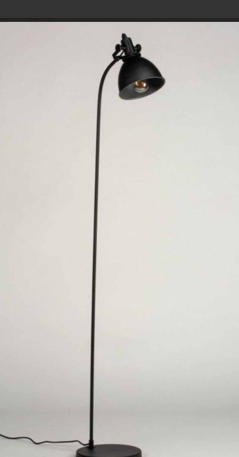 Prachtige "Rietveld"zwarte retro vloerlamp, Ophalen, Zo goed als nieuw, Metaal