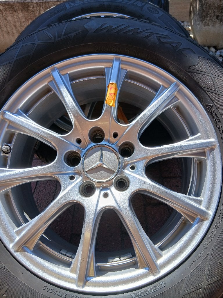 Originele mercedes velgen met winterbanden, Auto-onderdelen, Ophalen, Banden en Velgen, Nieuw, 17 inch