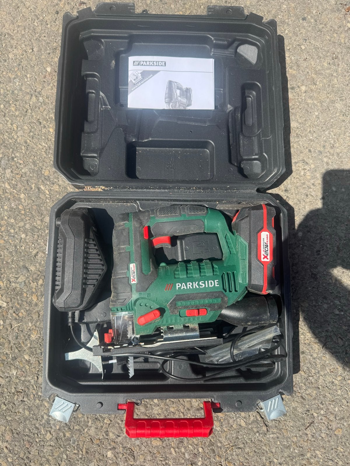 Parkside Accu Decoupeerzaag - Nette en Goed Werkende Staat, Gebruikt, Decoupeerzaag, Ophalen of Verzenden, 30 tot 70 mm