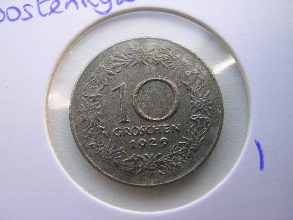10 Groschen 1929 Oostenrijk (nr 1), Ophalen of Verzenden, Oostenrijk, Losse munt