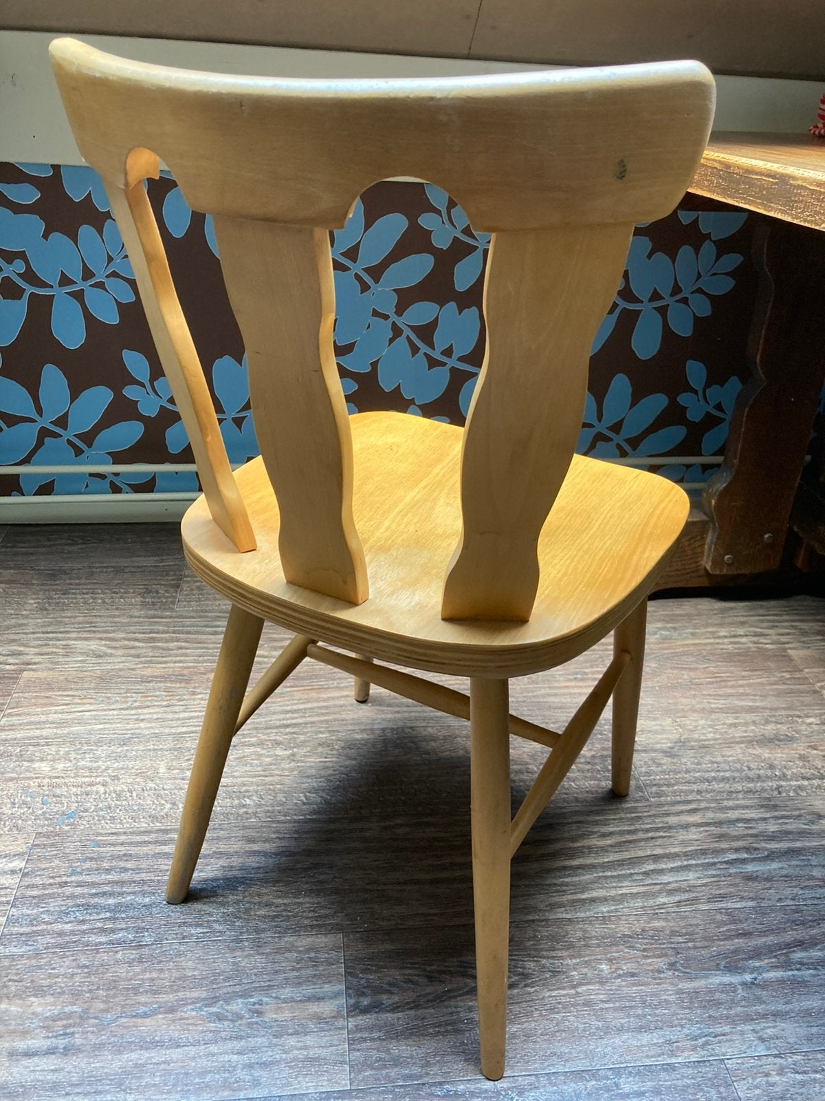 Cafestoel, keukenstoel, Ophalen, Gebruikt, Hout, Eén