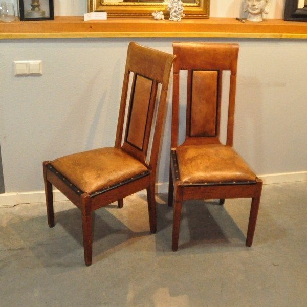 Art Deco set schapenleren haardstoelen (2), Ophalen of Verzenden