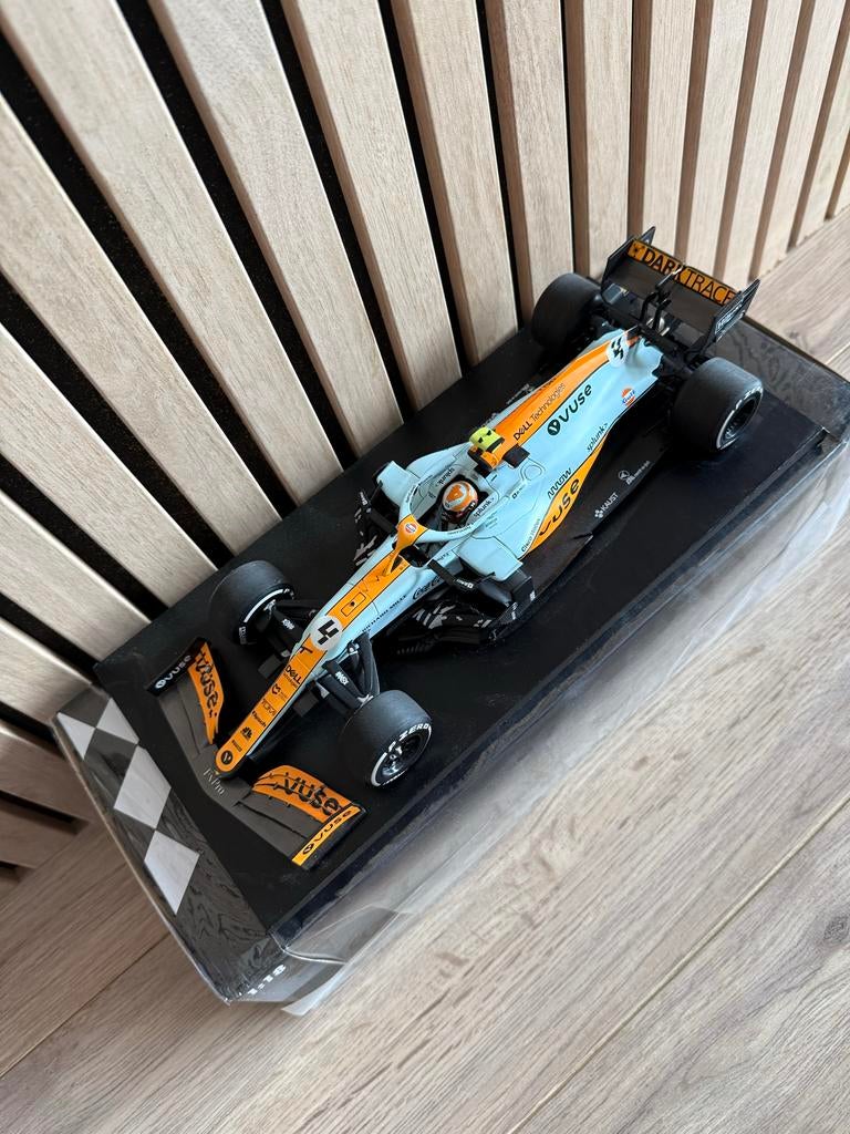 Minichamps Lando Norris McLaren Monaco GP 2021 1:18, Hobby en Vrije tijd, Modelauto's | 1:18, Ophalen of Verzenden, Nieuw, Auto
