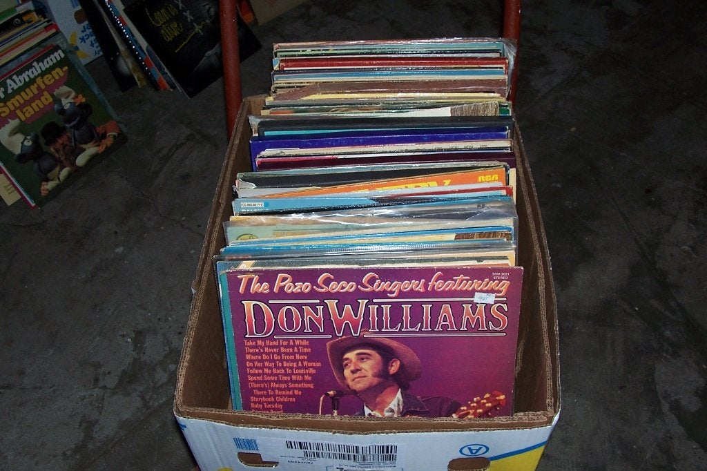 doos met ongeveer 90 Country en Western  lp's, Ophalen, Gebruikt, 12 inch, LP