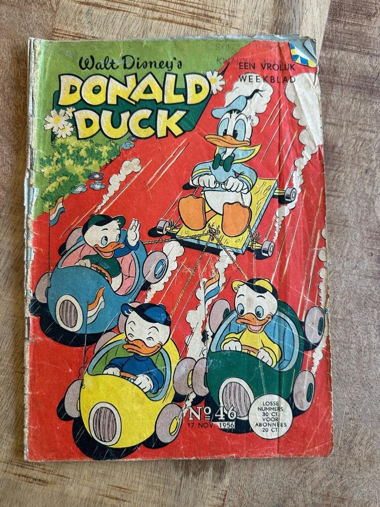 Donald Duck (1956 & 1957) – Vroege jaargangen / Vintage, Boeken, Meerdere stripboeken, Ophalen, Gelezen