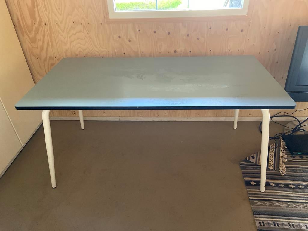 Les gambettes tafel 160x80 jade kleur, Ophalen, Kunststof, Gebruikt, 50 tot 100 cm