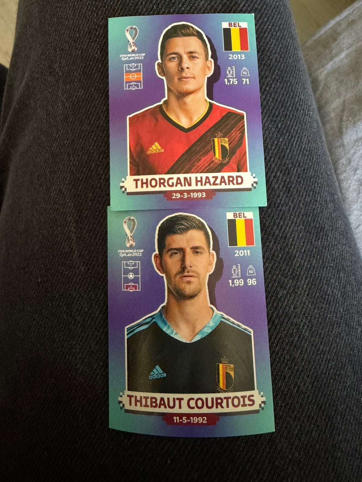 Stickers belgie : thorgan hazard en thibaut courios, Verzenden, Zo goed als nieuw, Meerdere stickers