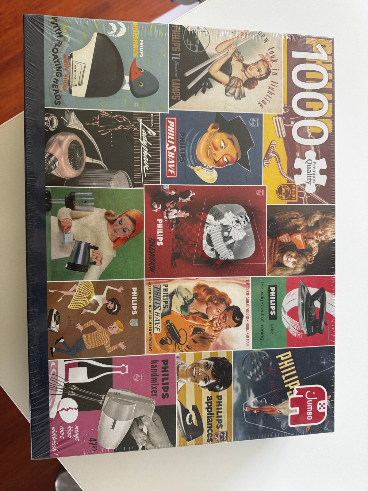 Jumbo Philips Retro Reclame Puzzel 1000 Stukjes, Ophalen, 500 t/m 1500 stukjes, Nieuw, Legpuzzel