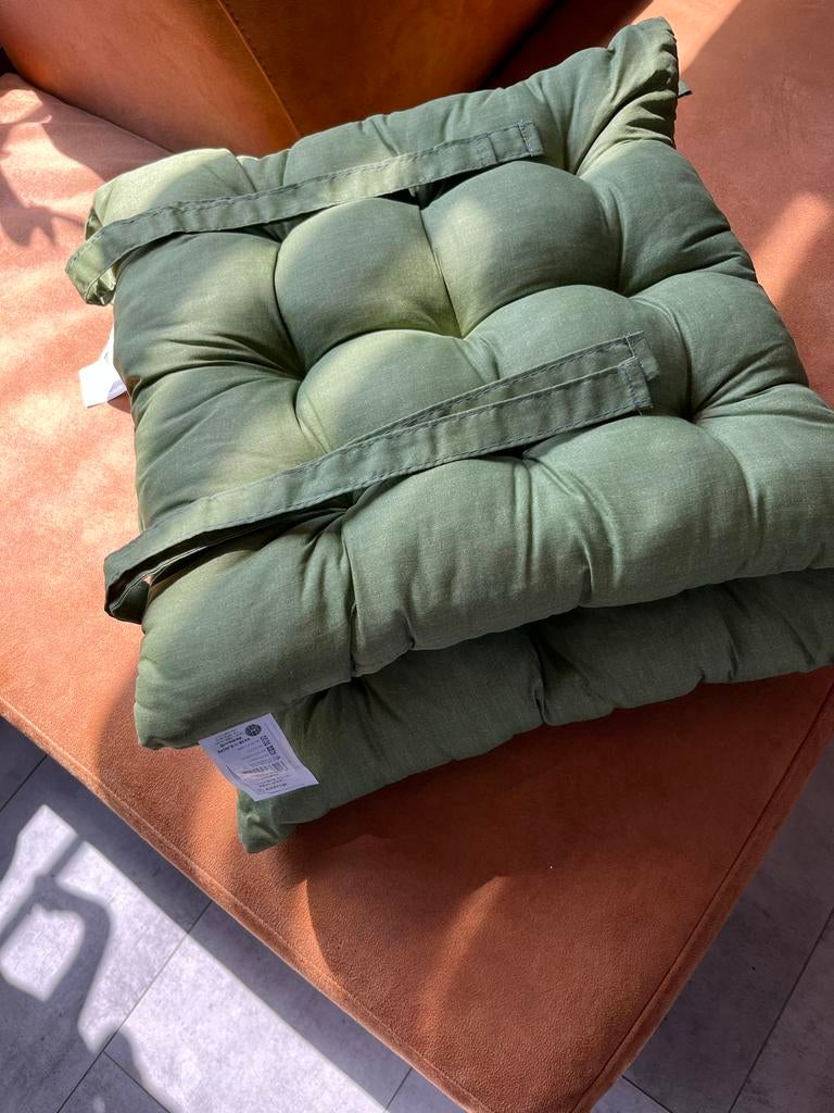 2 Madison Toscane zitkussens 46x46- basic green, Tuin en Terras, Tuinmeubel-accessoires, Ophalen, Nieuw