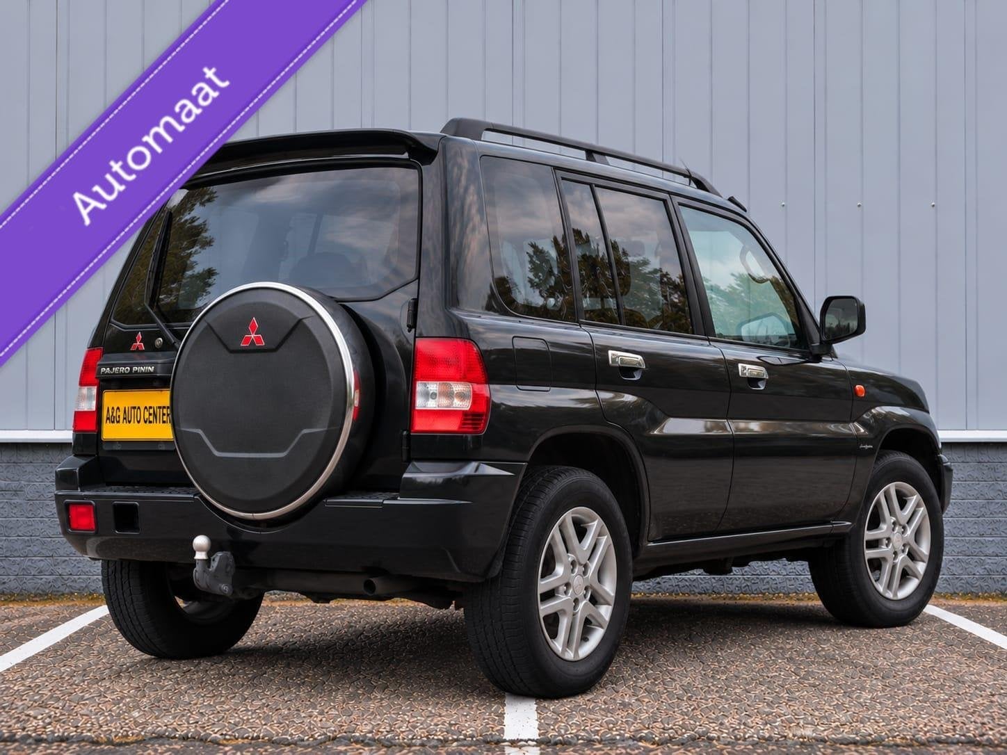 Mitsubishi Pajero Pinin 1.8 GLX/1e Eig/114 PK/Airco/Trekhaak, Auto's, Stof, Gebruikt, 1834 cc, Zwart