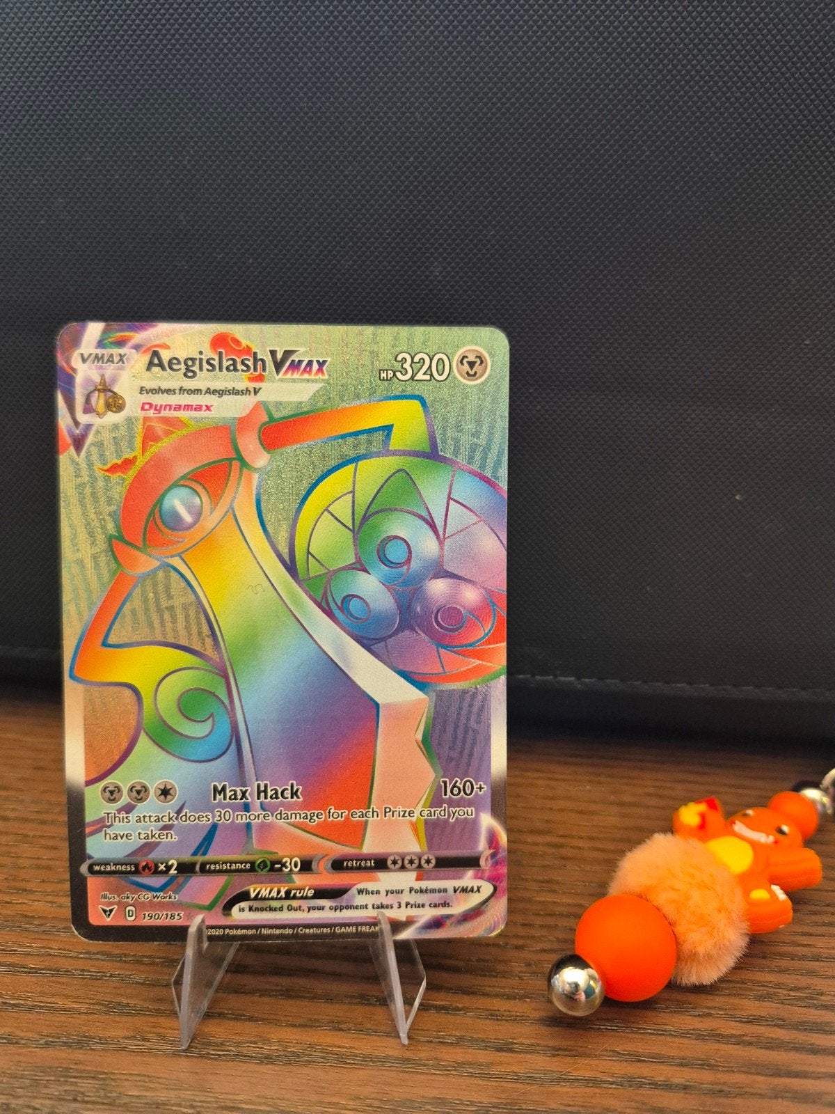 Aegislash VMAX Rainbow Rare Pokémon Kaart, Ophalen, Gebruikt, Losse kaart, Foil