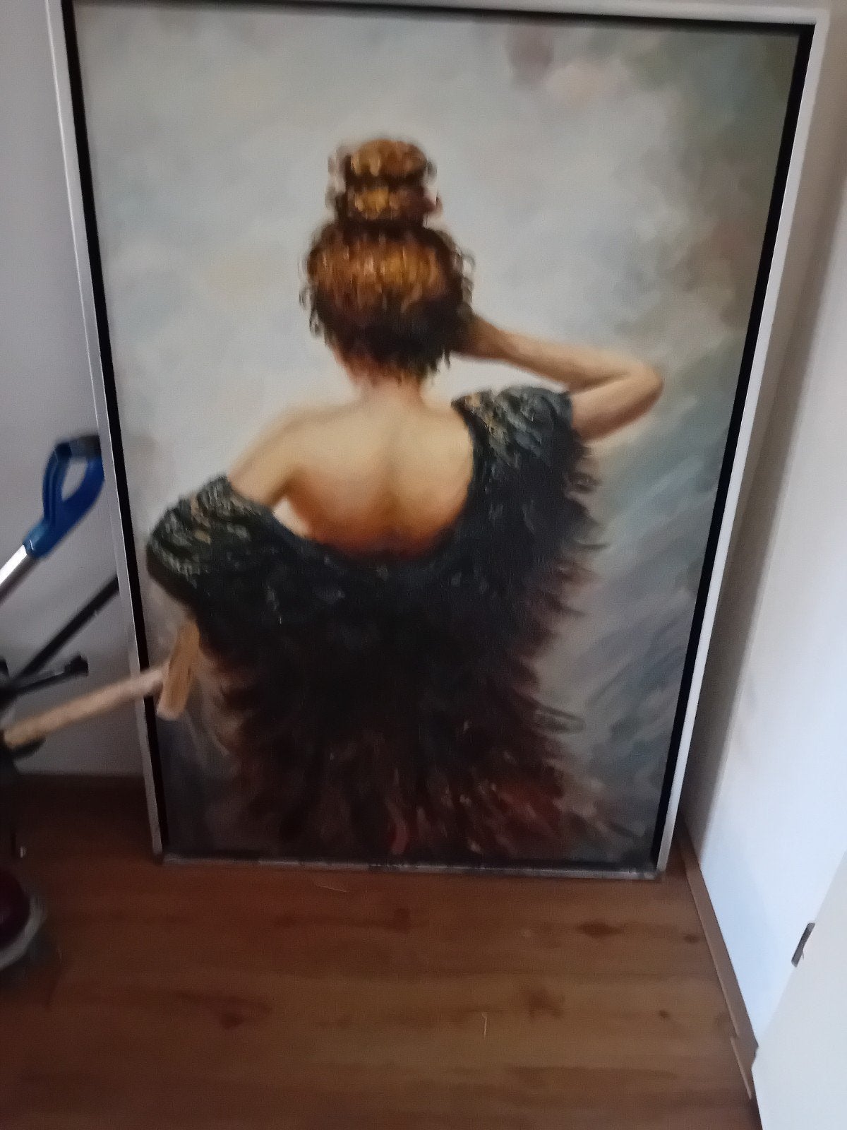 Schilderij Vrouw met Aluminium Lijst - 125x85cm, Ophalen