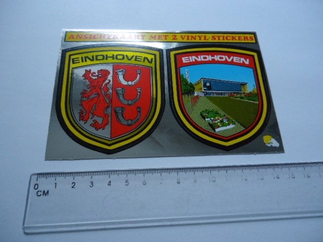 sticker oud EINDHOVEN Kaart vinyl schild glans retro 85, Verzenden, Zo goed als nieuw, Bedrijf of Vereniging