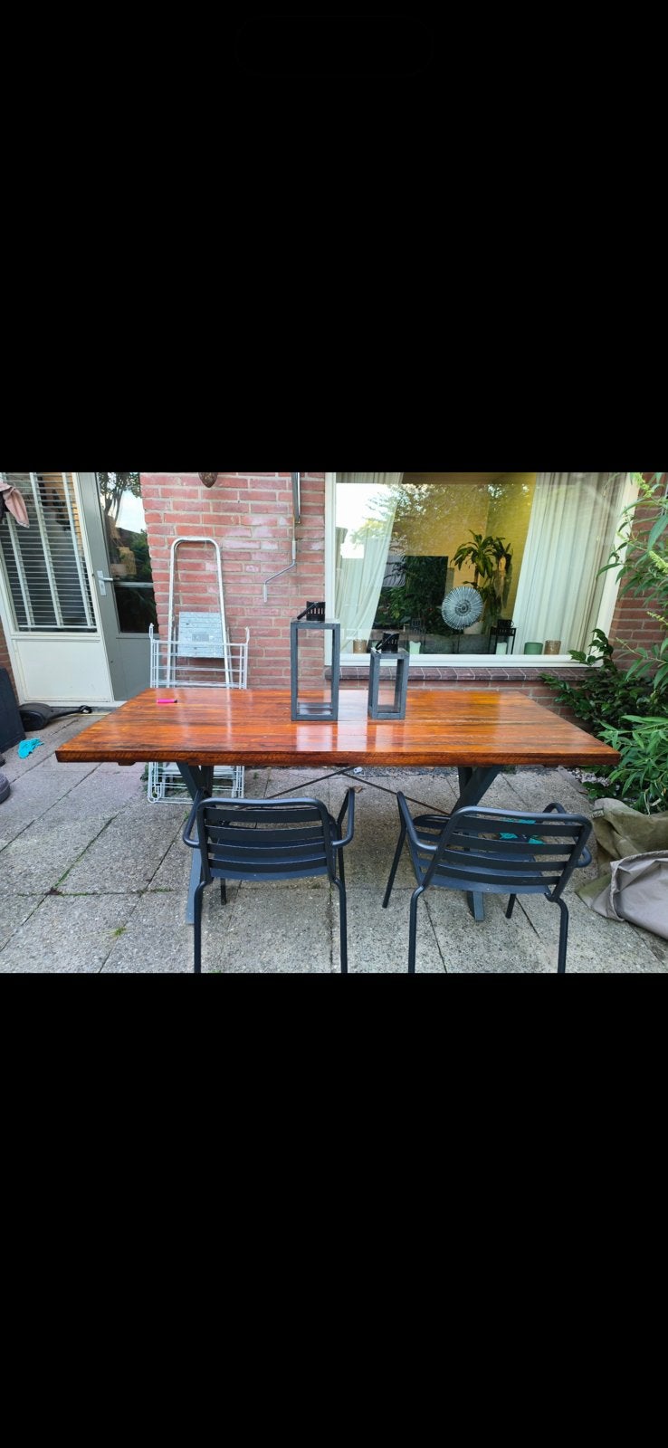 Tuintafel, Tuin en Terras, Tuintafels, Zo goed als nieuw, Rechthoekig, Hout, Ophalen of Verzenden