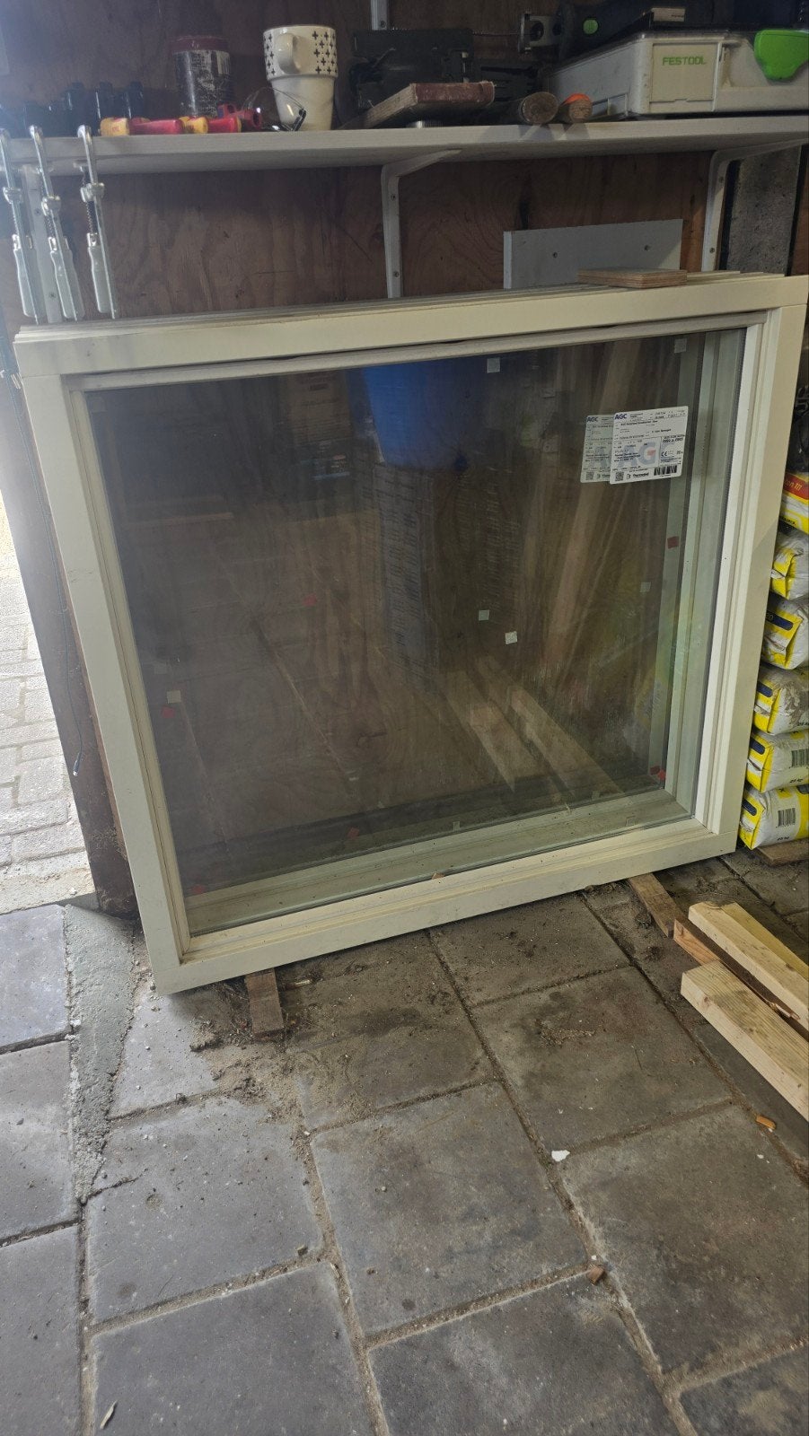 2 splinternieuwe hardhouten kozijnen met HR-glas, Ophalen, Gevelraam of Ruit, 80 tot 120 cm, 80 tot 120 cm