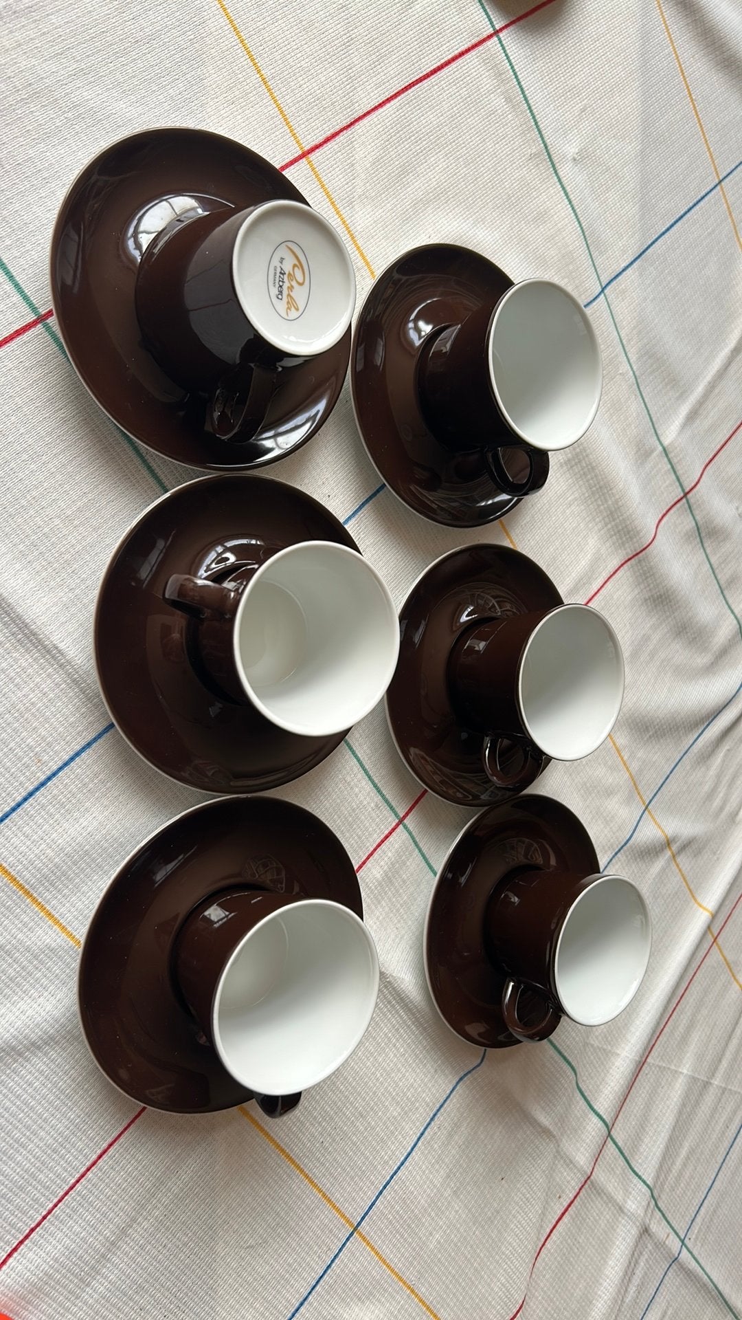Vintage: 6 puntgave perla kopjes van arzberg, Ophalen, Zo goed als nieuw, Overige stijlen, Kop(pen) en/of Schotel(s)