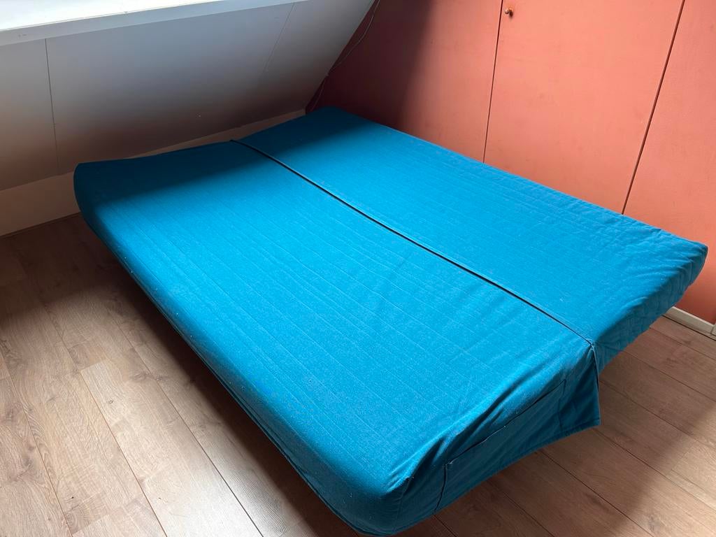 Ikea slaapbank incl. Wasbaar hoes, Huis en Inrichting, Slaapkamer | Slaapbanken, Ophalen, Blauw, Tweepersoons, 140 cm