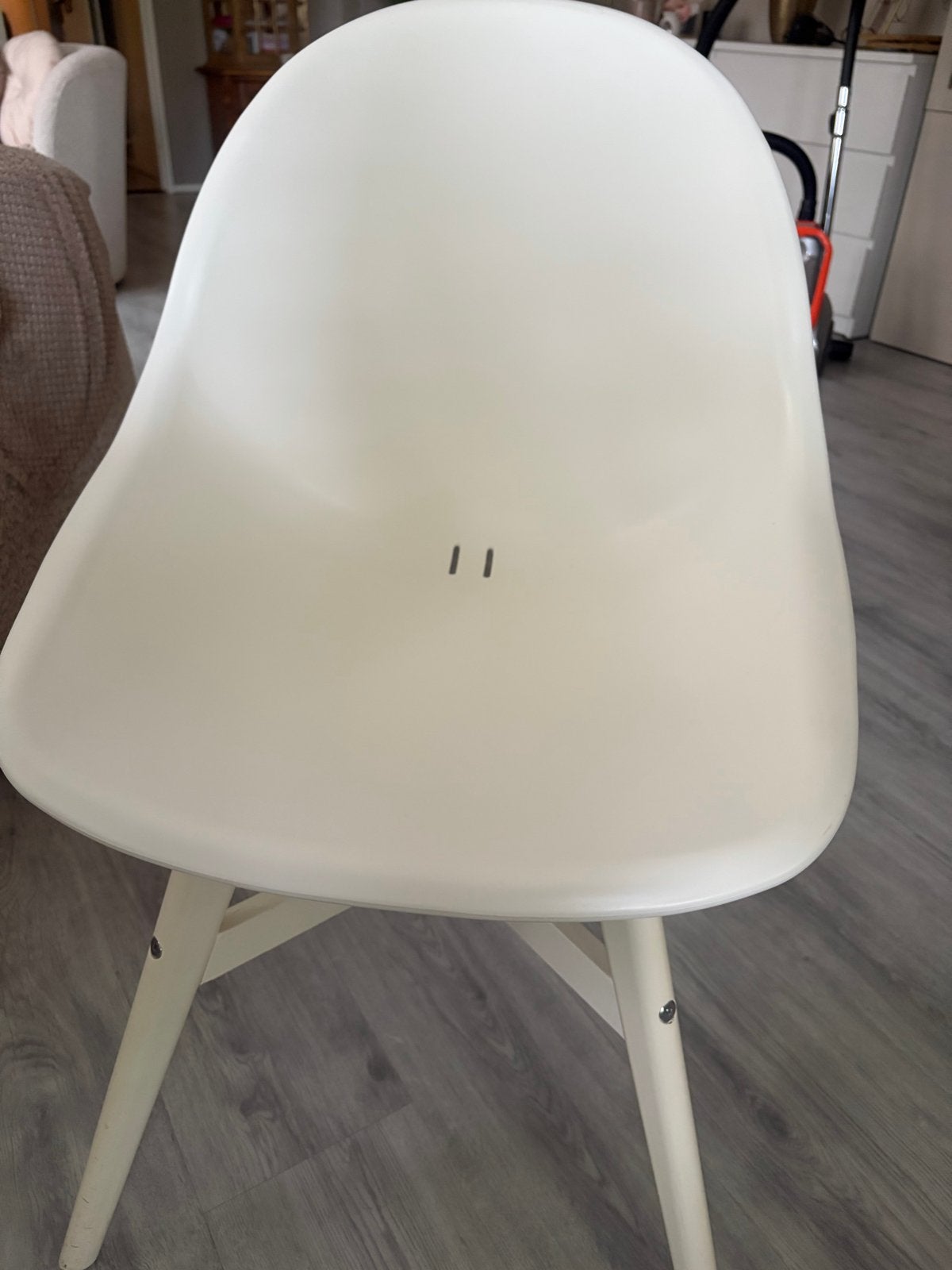 IKEA Mariedamm witte ronde tafel met 4 kuipstoelen, Huis en Inrichting, Tafels | Eettafels, Gebruikt, 100 tot 150 cm, Vier personen