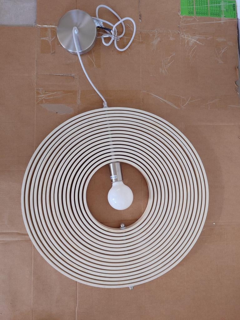 Houten hanglamp 60cm, Huis en Inrichting, Lampen | Hanglampen, Ophalen, Zo goed als nieuw