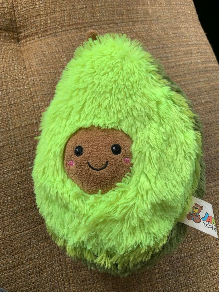 Leuke avocado knuffel van de kermis - 15x10 cm, Kinderen en Baby's, Speelgoed | Knuffels en Pluche, Ophalen, Groen, Overige merken