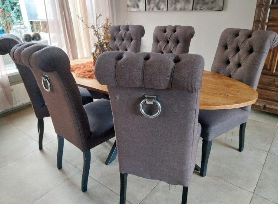 Elegante eetkamerstoelen (6 stuks) met ring, Huis en Inrichting, Ophalen