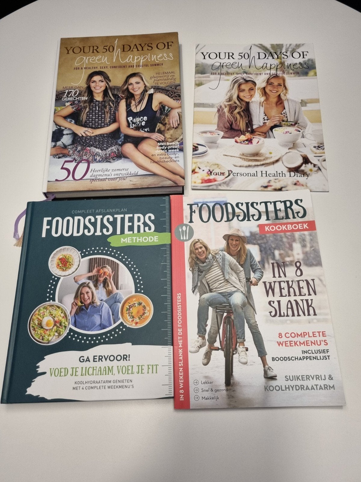 FoodSisters Methode Kookboek + Your 50 Days of Green Happin, Ophalen of Verzenden, Zo goed als nieuw, Dieet en Voeding, FoodSisters & Green Happiness