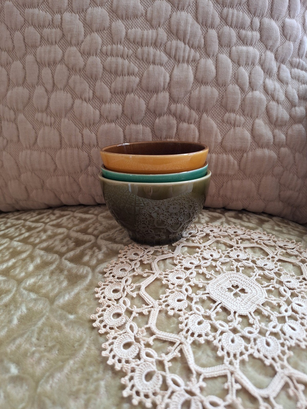 3 Brocante Oude Spoelkommetjes ** Mimosa **, Antiek en Kunst, Antiek | Servies los, Ophalen of Verzenden