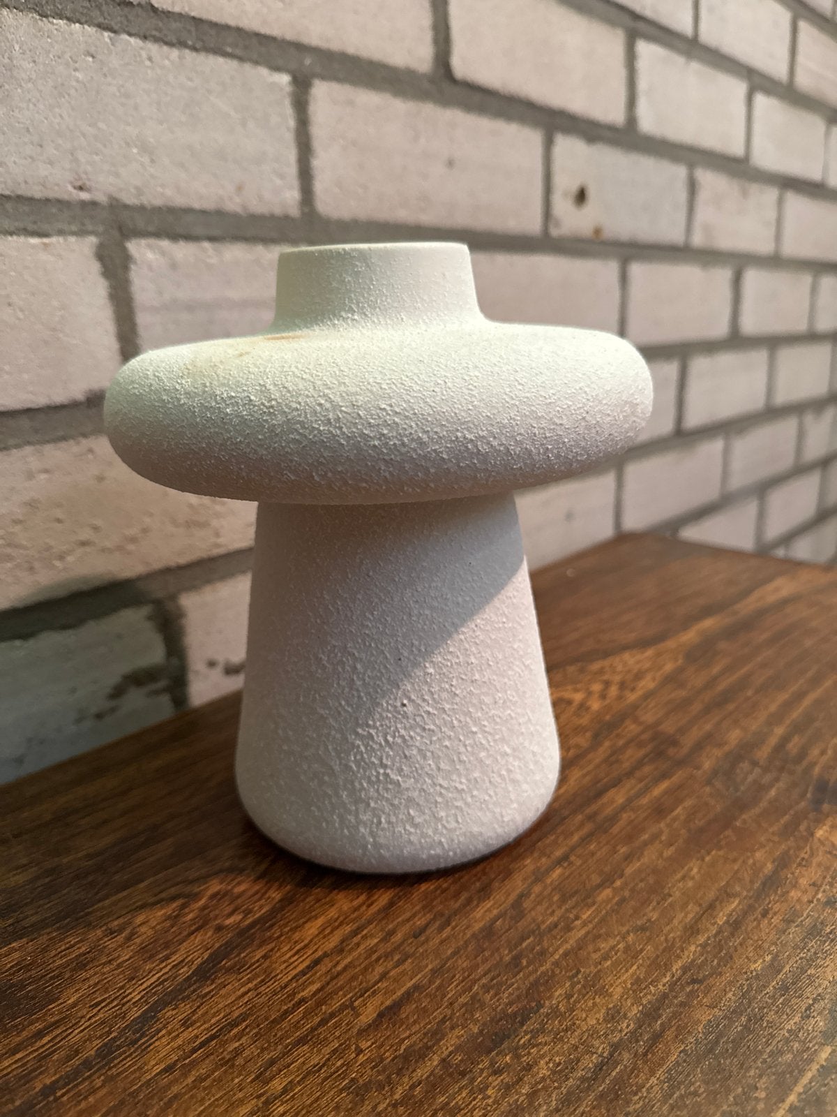 Unieke paddestoel vaas - wit, keramiek, Ophalen, Gebruikt, Wit, Geschikt voor droogbloemen