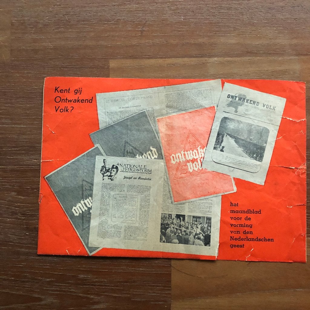 N.S.B. Flyer voor het blad Ontwakend Volk. Uitgegeven door, Verzenden, Tweede Wereldoorlog, Gelezen, Overige onderwerpen