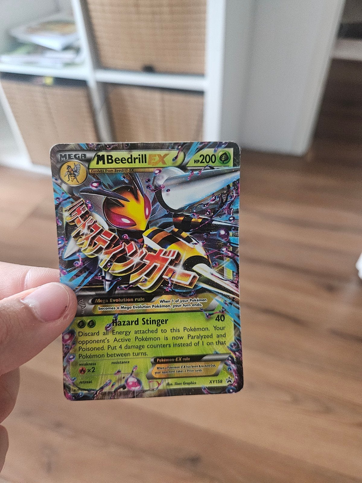 Pokémon Kaart: M Beedrill EX (XY158) - Zeldzaam!, Hobby en Vrije tijd, Ophalen, Zo goed als nieuw, Losse kaart, Foil