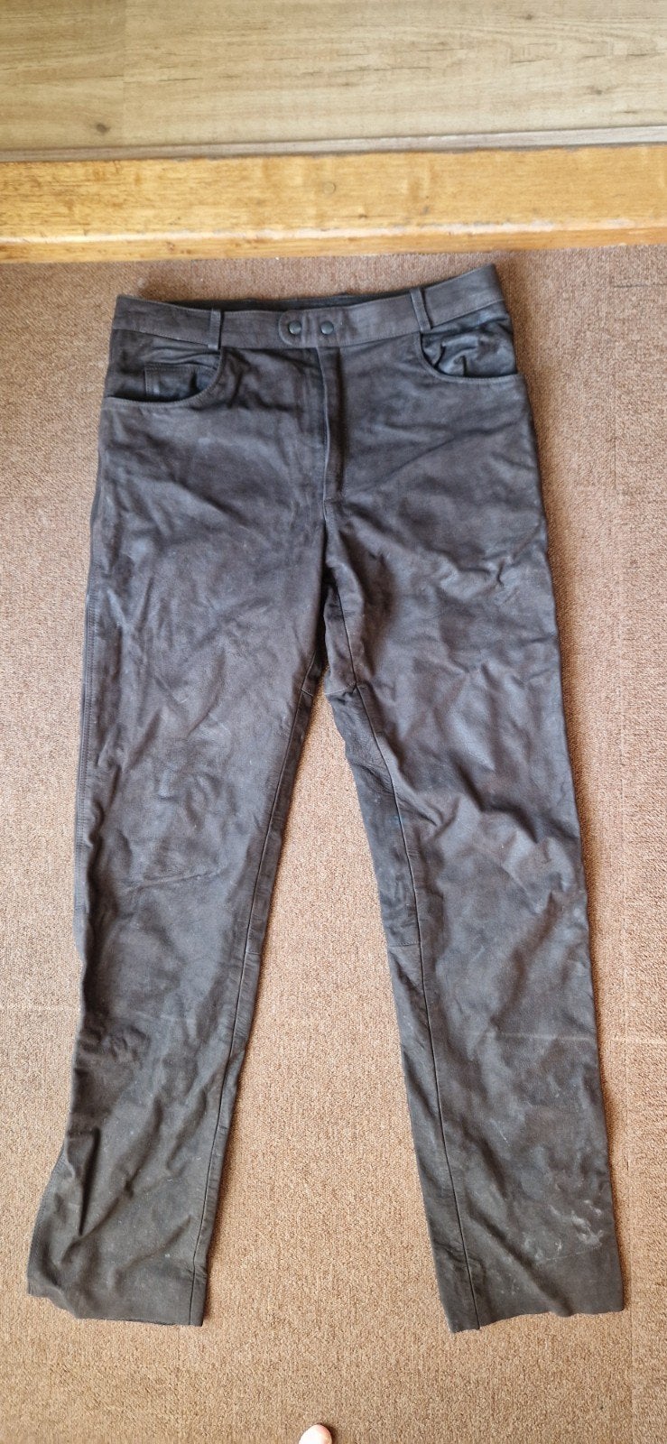 Büse leren broek, maat 54, zo goed als nieuw, Bruin, Büse, Overige maten, Ophalen of Verzenden