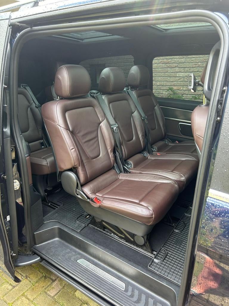 Luxe 2+1 achterbank Mercedes W447 marron bruin leder, Ophalen, Gebruikt, Mercedes-Benz