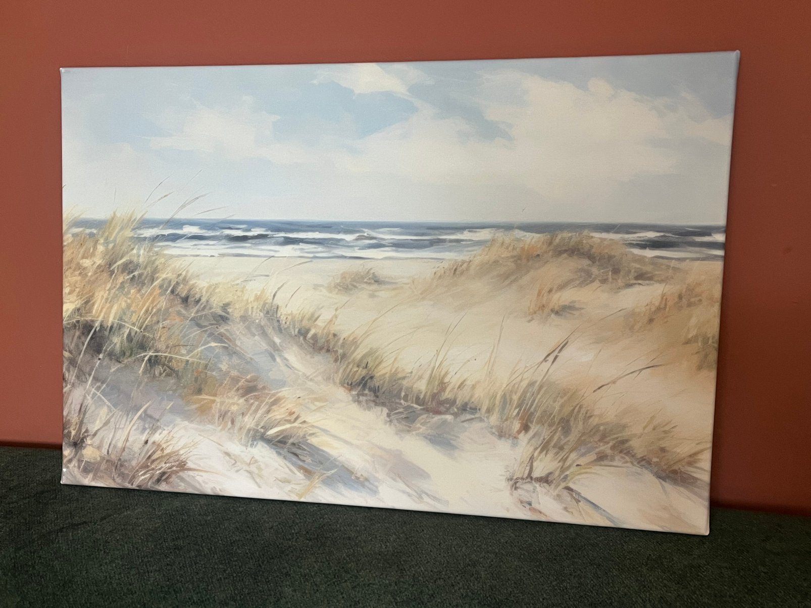 Strand duinen zee kunst op canvas schilderij, Ophalen