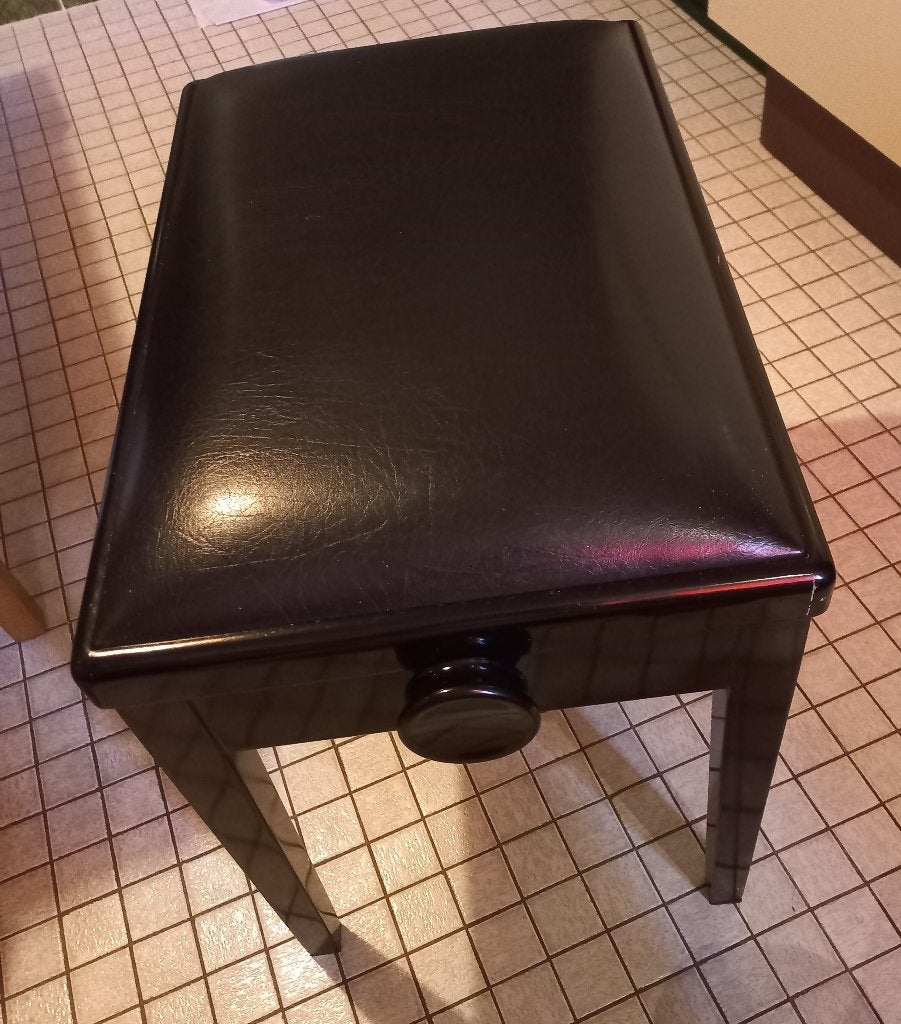 piano bankje kruk stoel , op hoogte afstelbaar , zwart, Ophalen, Zo goed als nieuw, Zwart