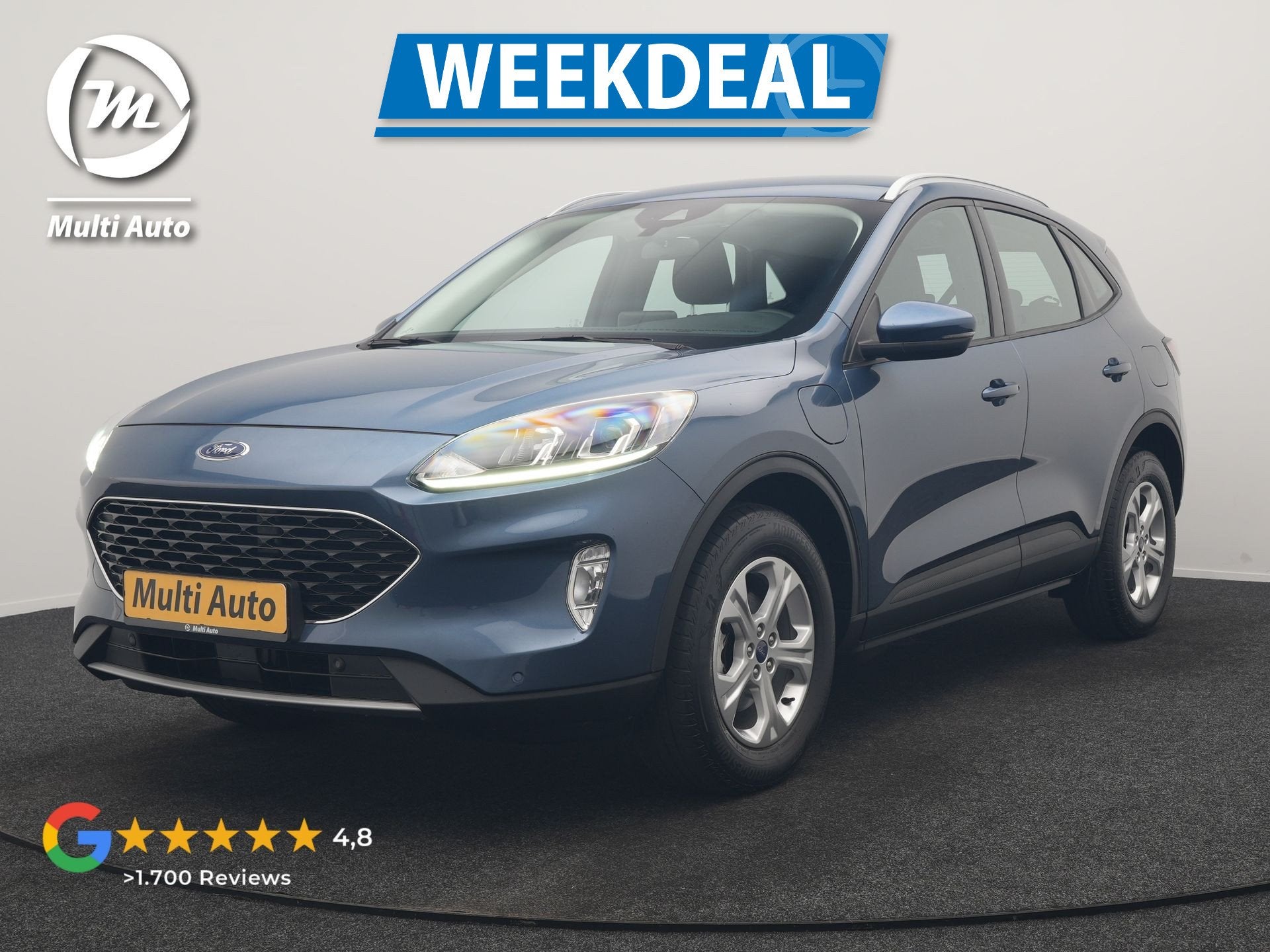 Ford Kuga 2.5 PHEV 225pk Dealer O.H Cruise Control | Stoelve, Auto's, Dealer onderhouden, Stof, Gebruikt, Zwart