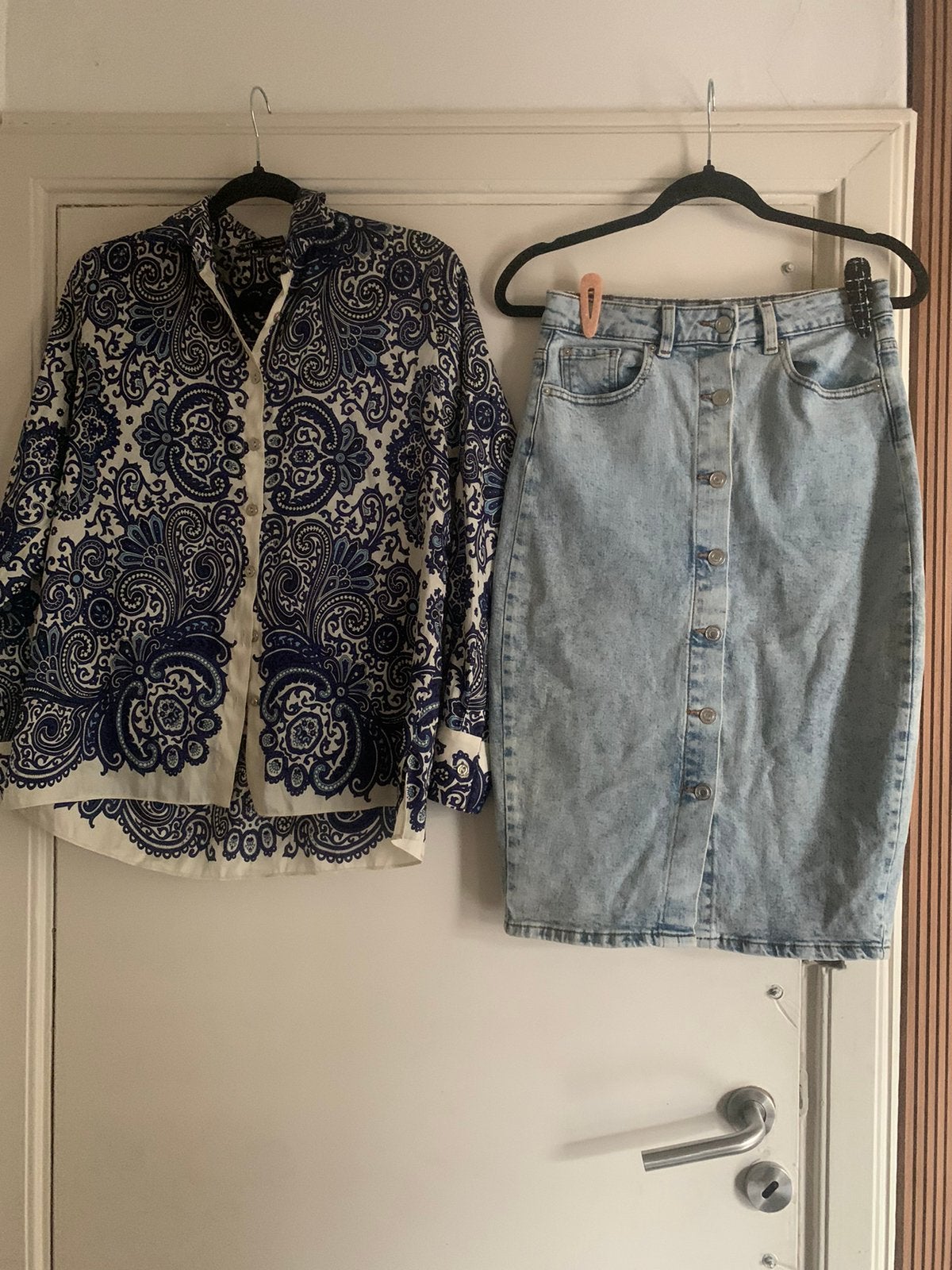 Rok en blouse set - Zara, Blauw, Ophalen of Verzenden, Knielengte, Maat 36 (S)