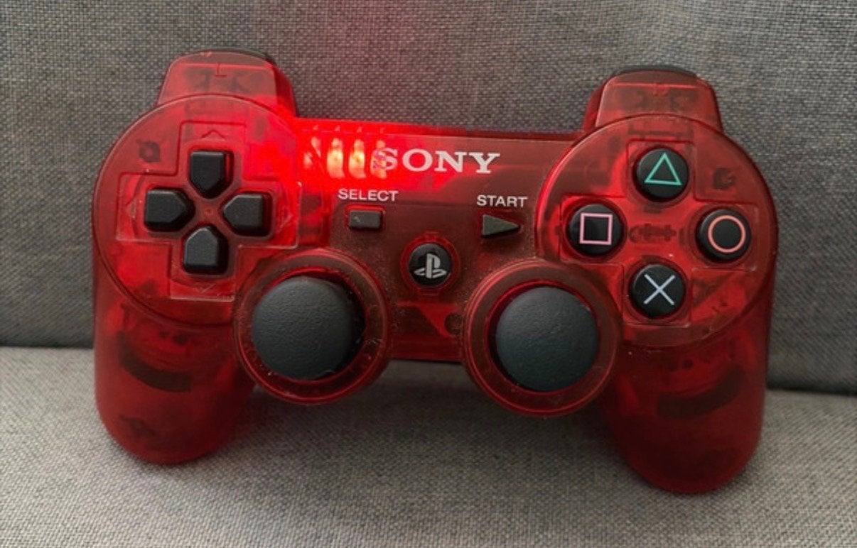 Cristal Clear Red PS3 Controller - Perfecte Conditie, PlayStation 3, Ophalen of Verzenden, Zo goed als nieuw, Controller