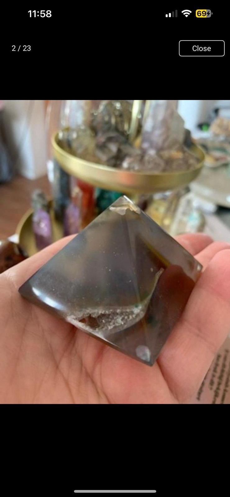 Druzy agate pyramid tower, Verzenden