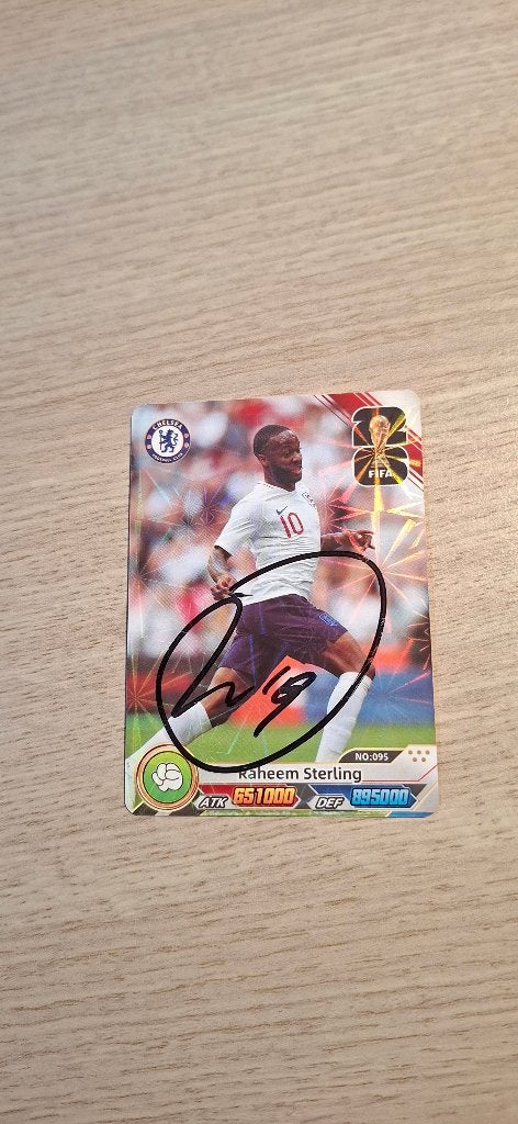 Trading Card met handtekening; Raheem Sterling # Feyenoord, Ophalen of Verzenden, Nieuw, Feyenoord, Spelerskaart