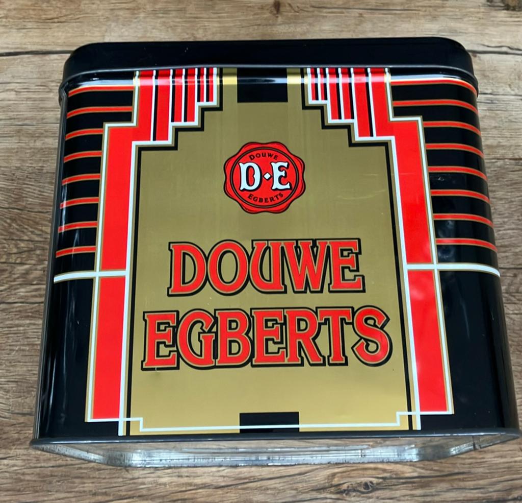Groot vintage Douwe Egberts koffieblik - Art Deco, Ophalen of Verzenden, Gebruikt, Verpakking