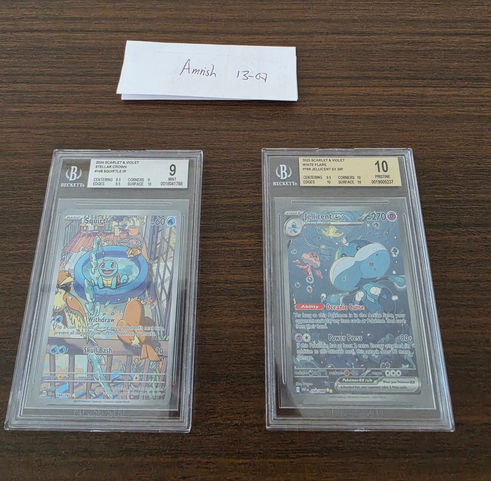 Jellicent ex WHT168 BGS10 / Squirtle SCR148 BGS9, Ophalen of Verzenden