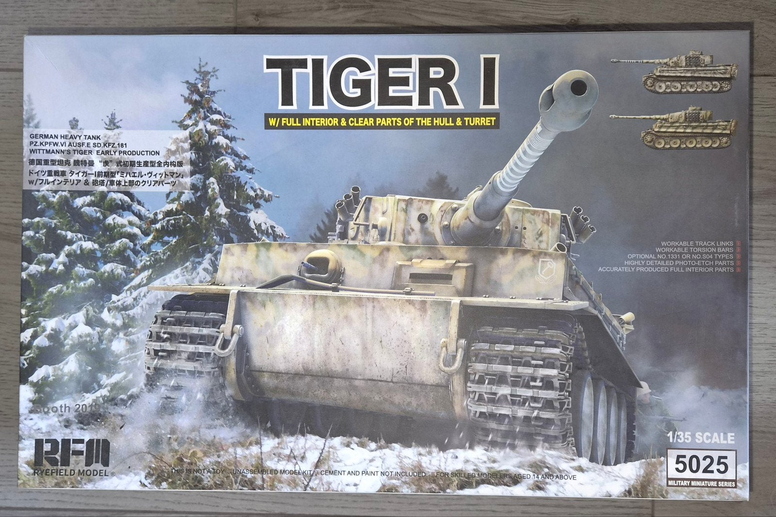 Rye Field Model Tiger I – 1/35 – Kit 5025 – Full Interior, Overige merken, Tank, 1:32 tot 1:50, Nieuw
