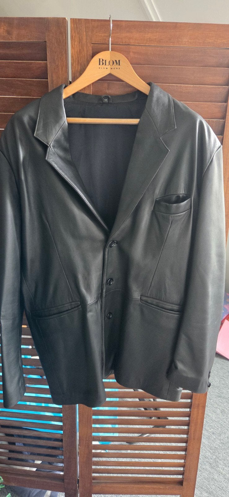Echt Leren Colbert/Jas - Maat 58 (XL), Kleding | Heren, Kostuums en Colberts, Onbekend, Zwart, Maat 56/58 (XL), Ophalen of Verzenden