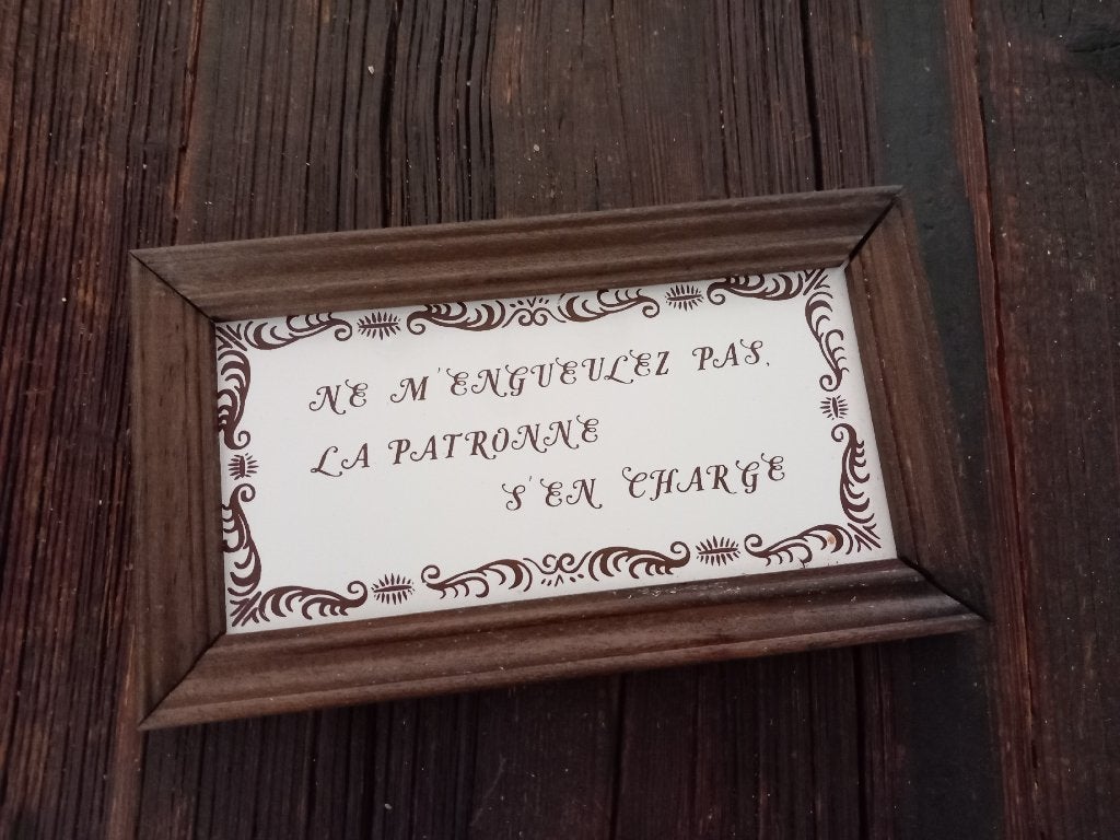 wand tegels spreuken Franse wijsheden brocante mosa patronne, Ophalen
