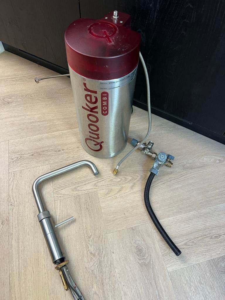 Quooker RvS Square kraan met 7L Combi boiler, nette staat, Ophalen of Verzenden, Gebruikt