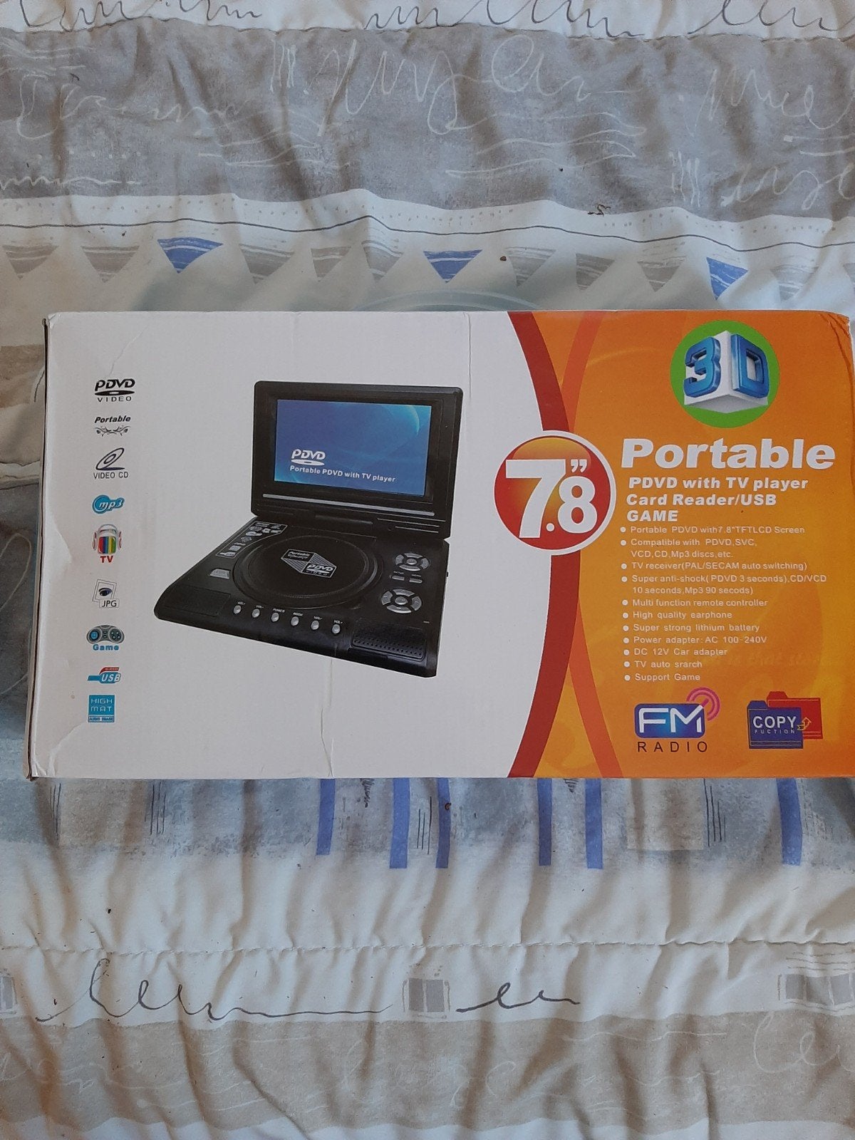 Draagbare DVD-speler met TV, USB en gamefunctie, Ophalen of Verzenden, Nieuw, Dvd-speler, Draagbaar