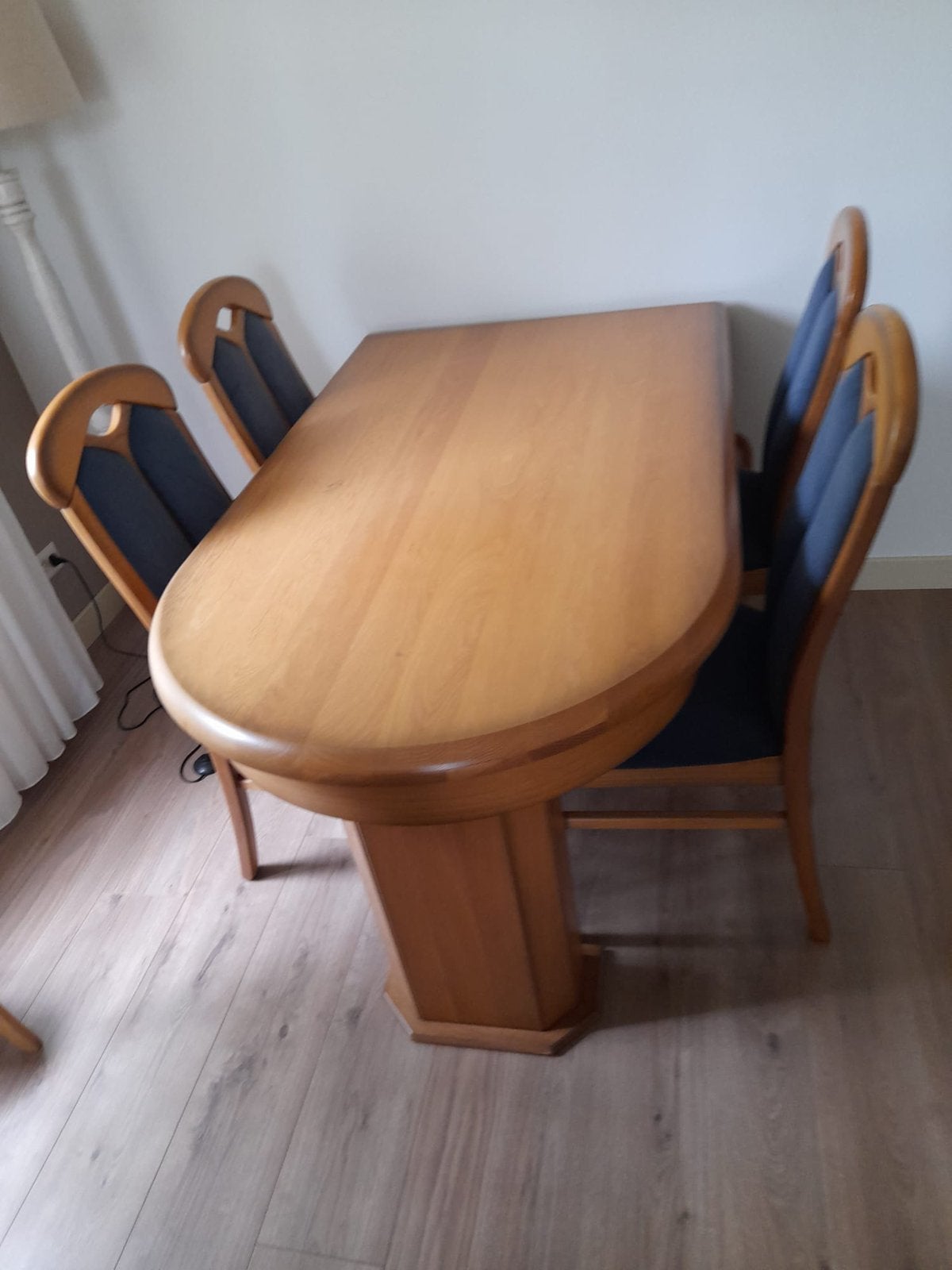 Super gave eiken eettafel set, Huis en Inrichting, Tafels | Eettafels, 100 tot 150 cm, Zo goed als nieuw, Rechthoekig, 50 tot 100 cm