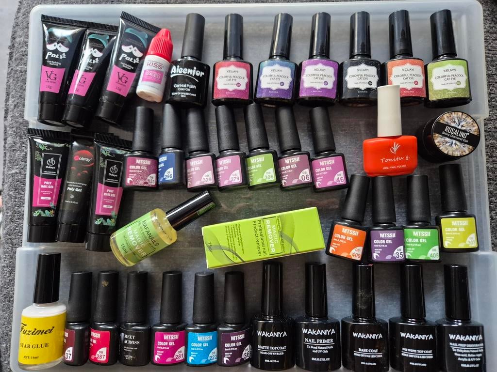 Grote Gellak & Polygel Set met UV/LED Lamp en Toebehoren, Overige kleuren, Ophalen of Verzenden, Zo goed als nieuw, Handen en Nagels