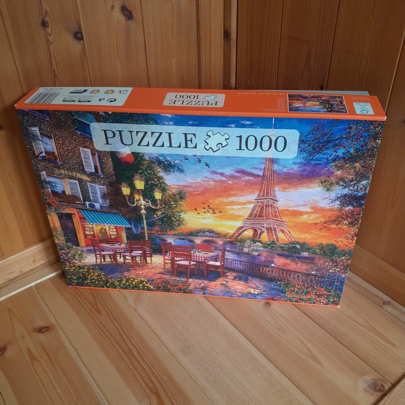 Puzzel 1000 stukjes - Parijs zonsondergang, Ophalen of Verzenden, 500 t/m 1500 stukjes, Gebruikt, Legpuzzel